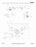 Cylinder Head Rocker Covers Diagram and Parts List for 543477-0048-E1  Briggs and Stratton Engine